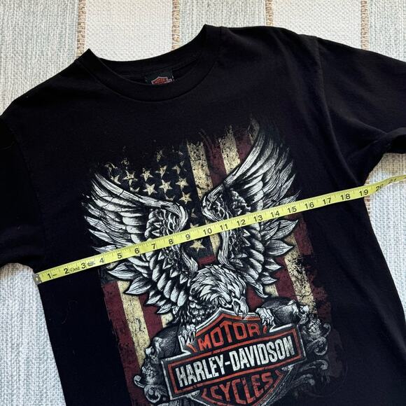 Harley Davidson Freedom USA Flag Eagle Oconomowoc Wisconsin Graphic T-Shirt S - Picture 5 of 7